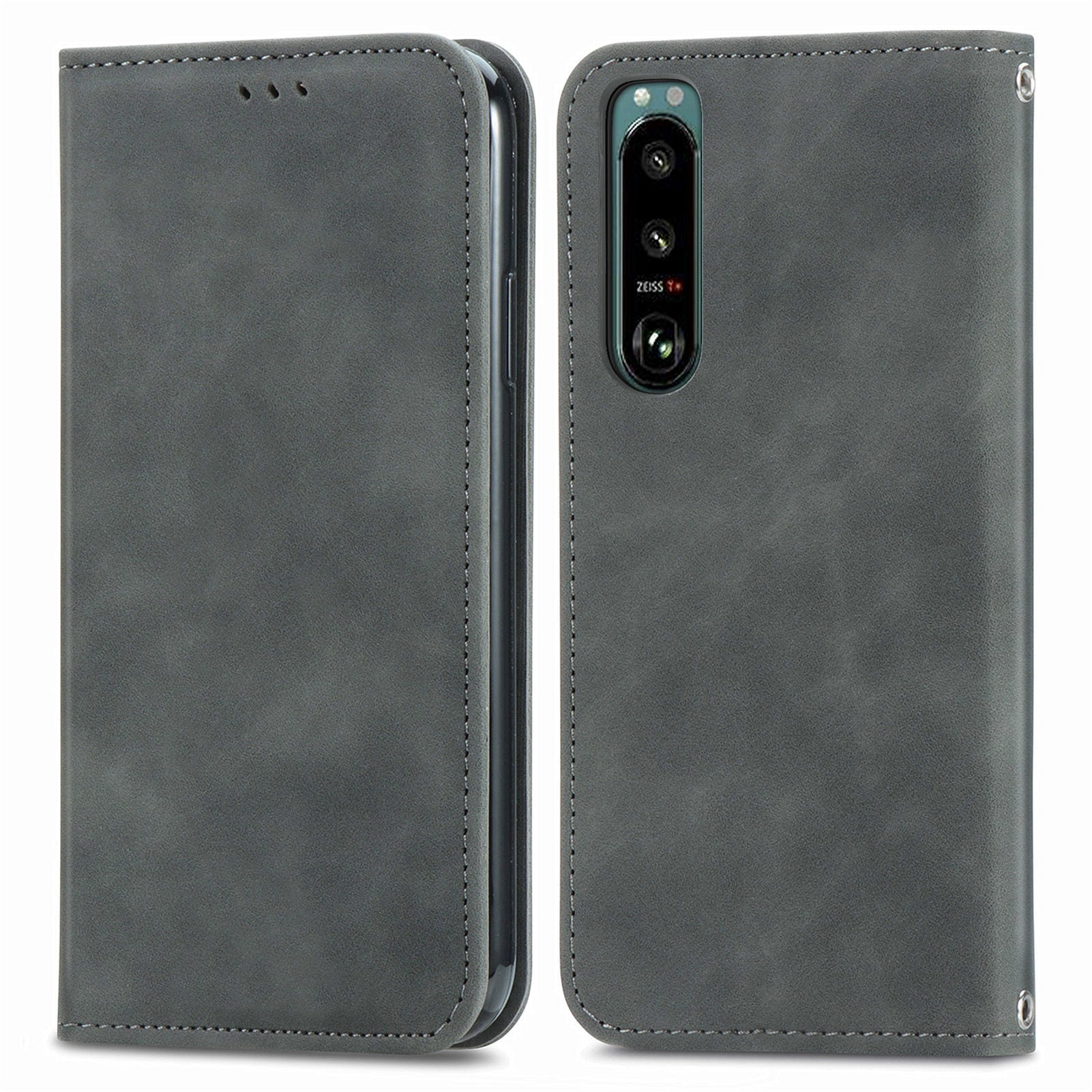 For Sony Xperia 5 IV 5G Skin-touch Feeling PU Leather Stand Card Slots Retro Phone Case Magnetic Absorption Flip Cover For Sony Xperia 5 IV 5G Skin-touch Feeling PU Leather Stand Card Slots Retro Phone Case Magnetic Absorption Flip Cover
